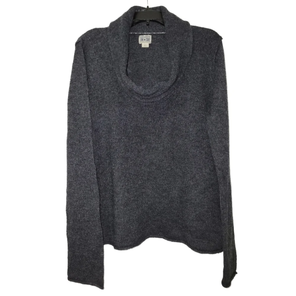 Ladies Converse One Charcoal Gray Cowl Neck Knit Sweater Size XL